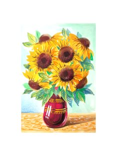 Букеты в вазах.