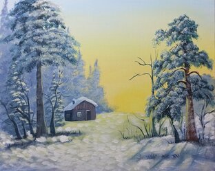 Как нарисовать зиму/зимний пейзаж❄️