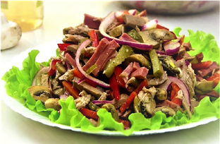 Сытные салаты и закуски (с мясом, рыбой или курицей) 