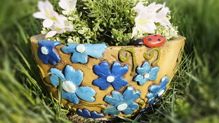 Вазоны из бетона для декора сада своими руками