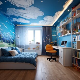 Натяжные потолки в детской 