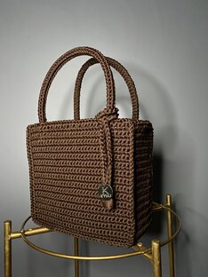 Сумка ручная работа ▪️TOTE BROWN ▪️ Размеры: 26*24*12 ▪️Итальянская пряжа. 