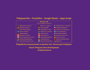 Уникальные и умные чат-боты в Telegram (Smart Telegram bots Developers)