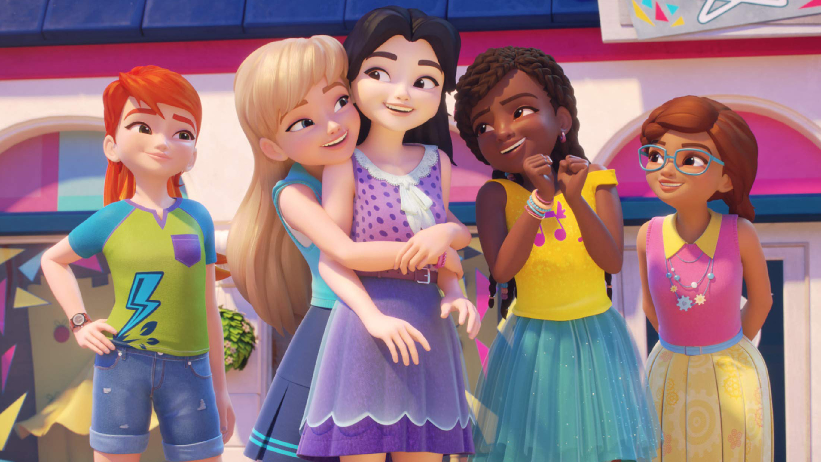 Lego friends андреа мультфильм 2018 эмма. лего 41346. хартлейк сити подружки супергерои. супер хиро герлз. рисунок эммы из мультика.