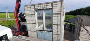 Строительство дома из стеновых ЖБИ панелей 