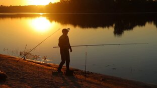 Рыбалка в летнее время года.
