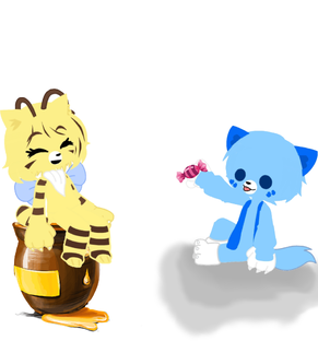 Cat Bee and Candy Cat
