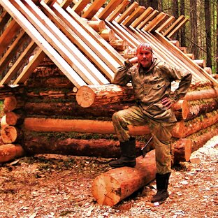 Строительство избушки в тайге от первого венца и до конца