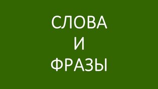Полезные слова и выражения