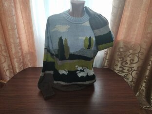 Свитер в технике интарсия