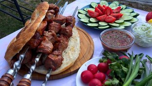 Мясо на огне