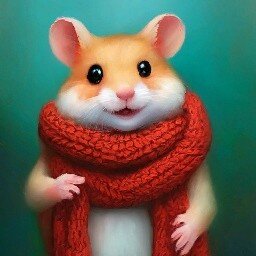 Берет, шарф вязаный. 