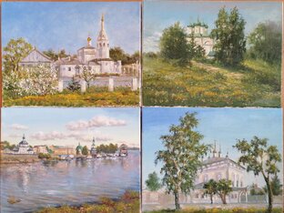  Пленер. Этюды с храмами. Хм, 30-40см. 