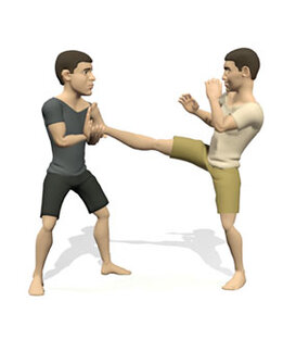 Защита от удара ногой