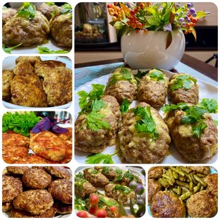 Котлеты и зразы с различными начинками. 