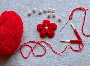 Цветы на ватных палочках