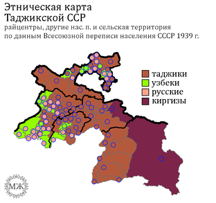 Карты Таджикской ССР 1939 г.