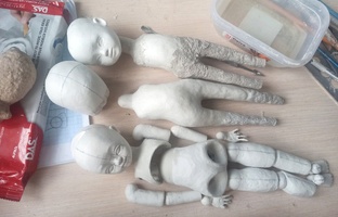 шарнирная кукла из самозастывающей глины