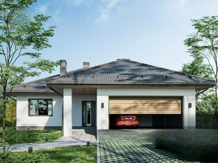 Одноэтажный дом с гаражем 