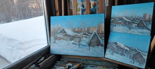 Этюды" Вид  из окна. "