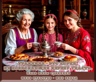 Берегите свои традиции, чтите - обычаи. 