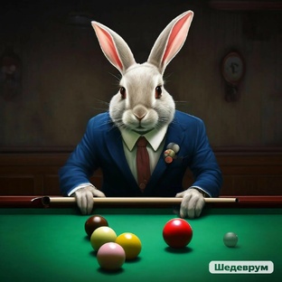 Кролик играет в Бильярд