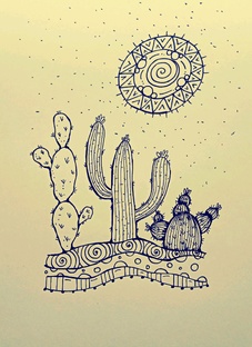 кактусы/скетчи/рисунок