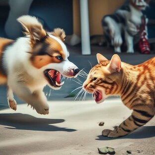 Драки котиков между собой и против всех