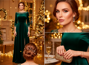Новый год 2026: праздничные образы, платья, макияж и причёска