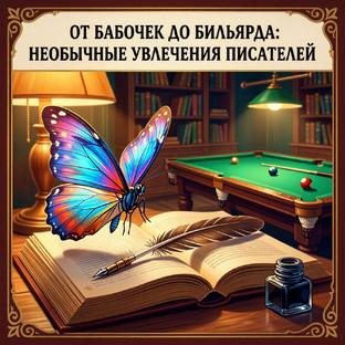 От бабочек до бильярда: необычные увлечения писателей.