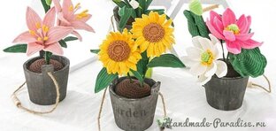 Вязаные цветы крючком