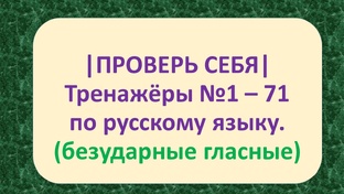 РУССКИЙ ЯЗЫК (БЕЗУДАРНЫЕ ГЛАСНЫЕ)