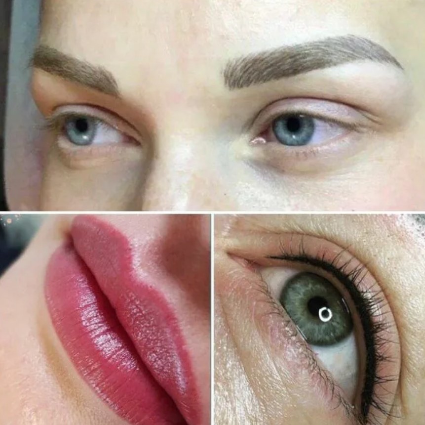 Перманентный татуаж. Растушевка бровей губ. Зоны перманентного макияжа. Перманентный макияж бровей. Зоны перманентного макияжа.