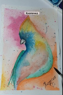 Животные акварелью и цветными карандашами 