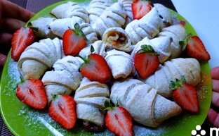 ПРОЩЕ НЕ ПРИДУМАТЬ! Тает во рту! Самый вкусный рогалики. Секретный рецепт.