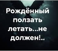 РОЖДЁННЫЙ ПОЛЗАТЬ ЛЕТАТЬ… НЕ ДОЛЖЕН!..