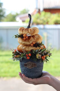 Осеняя композиция с тыковками 