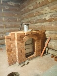Горный Щит. Облицовка банной печи. Ноябрь 2023