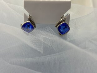 Серьги 925 из серебра,вставки Сапфир