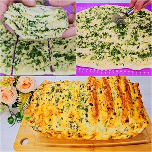 ИТАЛЬЯНСКИЙ ПРАЗДНИЧНЫЙ ХЛЕБ с сыром и зелёным луком 