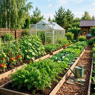 🌱 Грядки хозяйки дачи