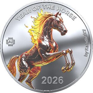 • Красная Огненная Лошадь - символ 2026 года на монетах мира •