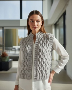 Модный женский жилет спицами: 100+ идей на сезон