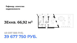 🔥СРОЧНО. Последний лот с террасой в проекте Бизнес-класса — 3Еккв. 66,92 м²