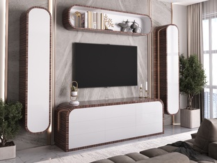 Стенка из шпона в глянце на заказ