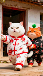 Имбирный кот  и Зефирка 