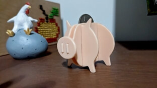 Свинья копилка для счастливой монеты