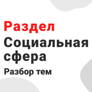 Раздел «Социальная сфера»