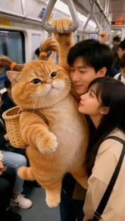 Имбирный кот едет в метро 🚇 