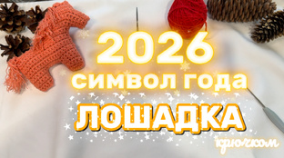 Символ 2026 года ЛОШАДКА крючком